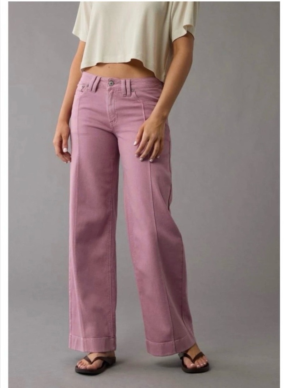 AE American Eagle Low Rise Baggy Wide Leg Jean .  NWT.  16 Short.